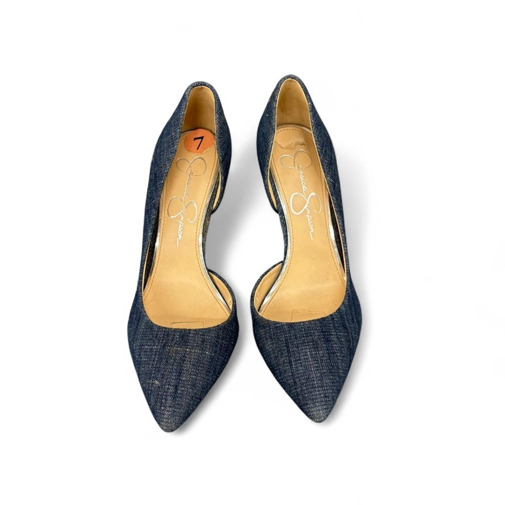 Jessica simpsons denim pumps heels